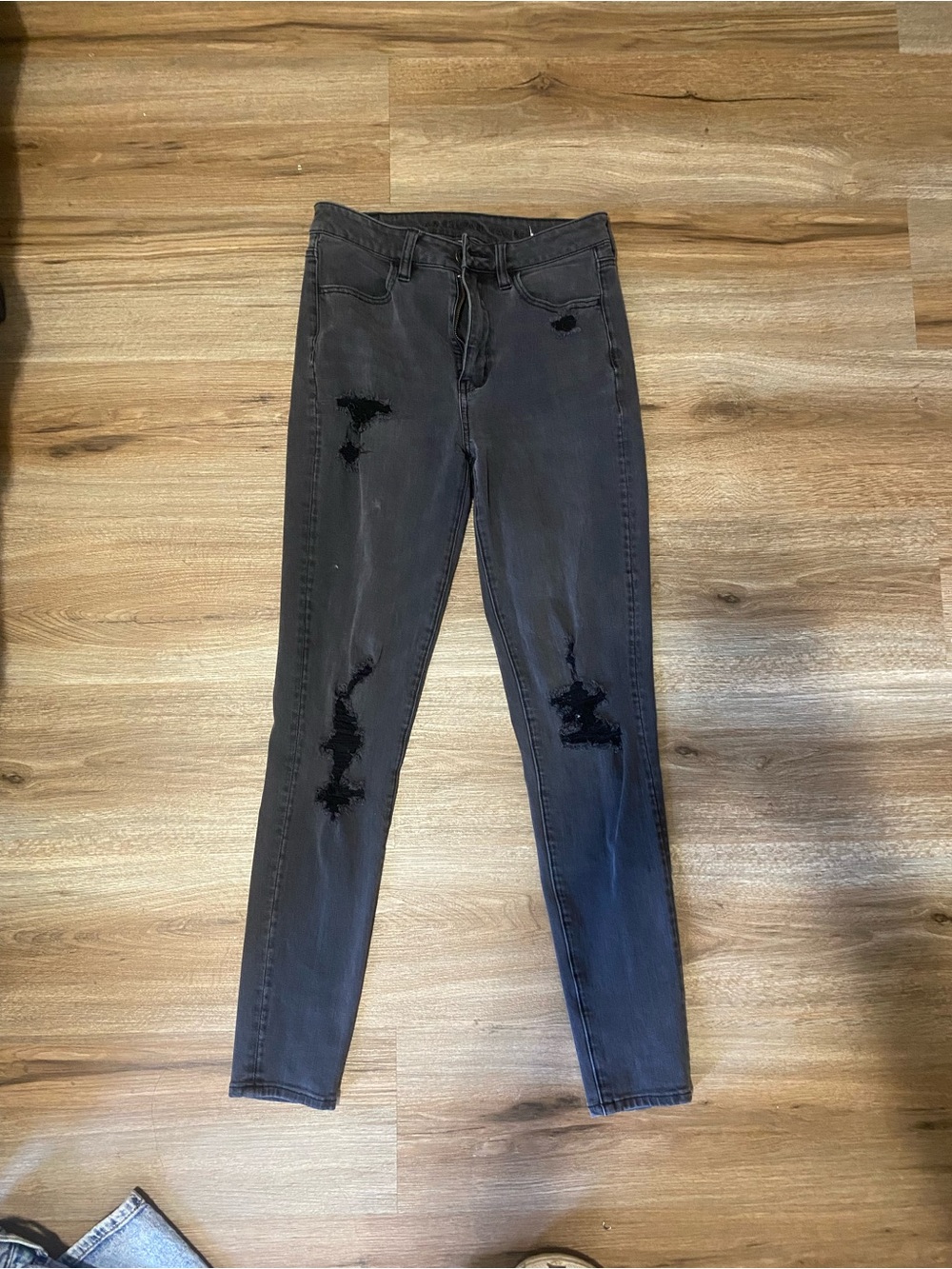American Eagle Outfitters Black Ripped Skinny Jeans